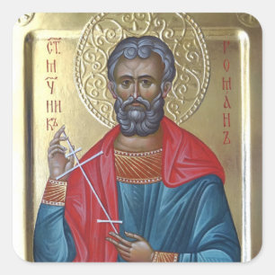 Heilige Martelaar Romanus Orthodoxe Christelijke I Vierkante Sticker