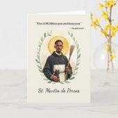Heilige Martinus de Porres Goden Vrede met de Schr Kaart (Gele Bloem)
