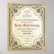 Heilige Matrimony Husband Wife Wedding Certificate
