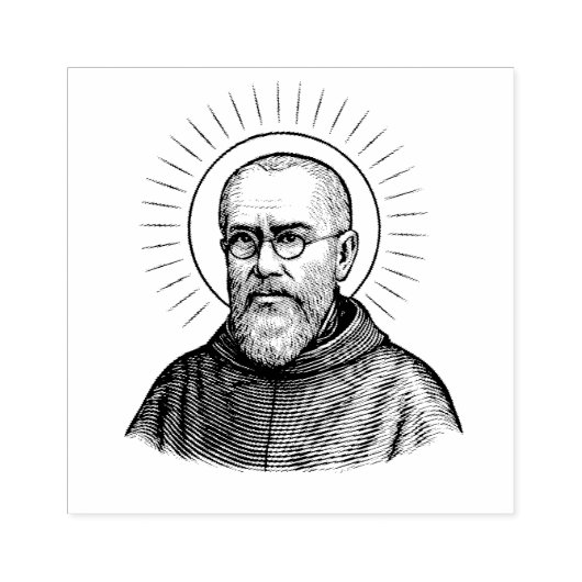 Heilige Maximiliaan Kolbe Priester Martelaar Rubberstempel (Afrduk)