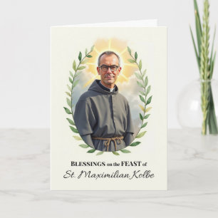 Heilige Maximiliaan Kolby Feestdag Zegeningen Kran Kaart
