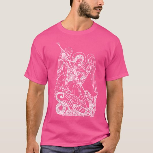 Heilige Michaël Aartsengel en de draak T-shirt (Voorkant)