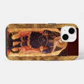HEILIGE MICHAEL AARTSENGEL MET DRAAK OUD PERKAMENT iPhone HOESJE (Achterkant horizontaal)