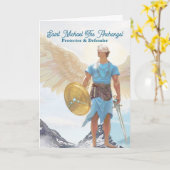 Heilige Michaël de Aartsengel Bescherming Groet Kaart (Gele Bloem)