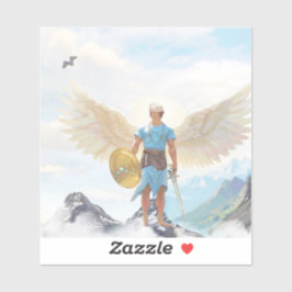 Heilige Michaël de Aartsengel Bescherming Rechthoe Sticker