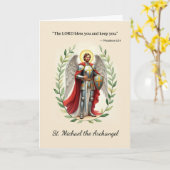 Heilige Michaël de Aartsengel Gods Vrede en Zegeni Kaart (Gele Bloem)