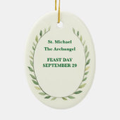 Heilige Michaël de Aartsengel Katholiek Keramisch Ornament (Achterkant)