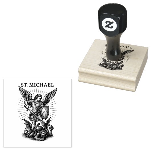 Heilige Michaël de Aartsengel Religieus Rubberstempel (Gestempeld)