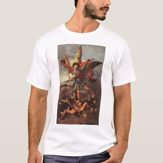 Heilige Michaël de Aartsengel, verdedig ons in de T-shirt (Voorkant)