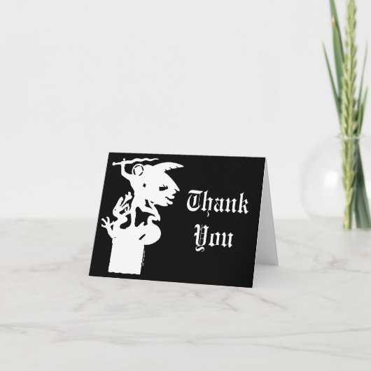 Heilige Michaël en draak (in het wit) Bedankkaart (Voorkant)