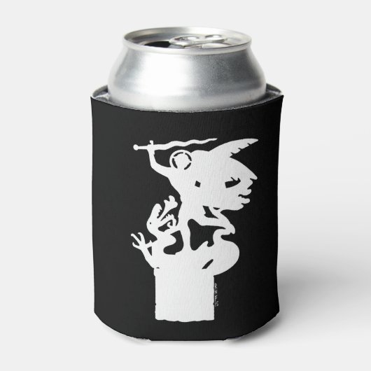 Heilige Michaël en draak (in het wit) Blikjeskoeler (Blikje Voorkant)