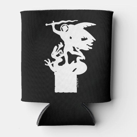 Heilige Michaël en draak (in het wit) Blikjeskoeler (Voorkant)