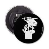 Heilige Michaël en draak (in het wit) Button Flesopener (Voorkant)