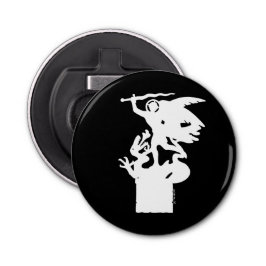 Heilige Michaël en draak (in het wit) Button Flesopener