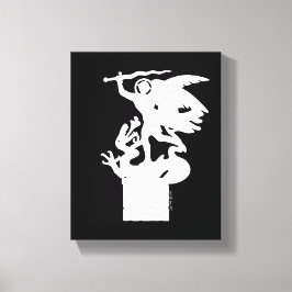 Heilige Michaël en draak (in het wit) Canvas Afdruk