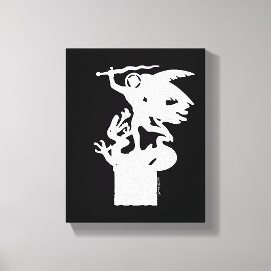 Heilige Michaël en draak (in het wit) Canvas Afdruk (Voorkant)
