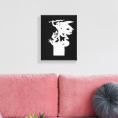 Heilige Michaël en draak (in het wit) Canvas Afdruk (Insitu (Woonkamer))