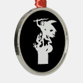 Heilige Michaël en draak (in het wit) Metalen Ornament (Rechts)