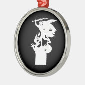 Heilige Michaël en draak (in het wit) Metalen Ornament (Links)