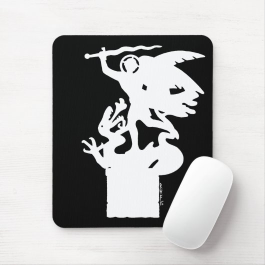 Heilige Michaël en draak (in het wit) Muismat (Met muis)