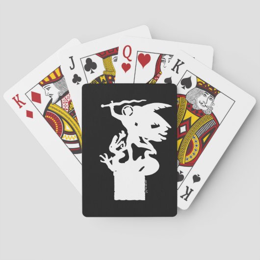 Heilige Michaël en draak (in het wit) Pokerkaarten (Achterkant)