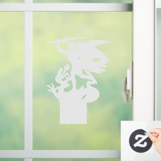 Heilige Michaël en draak (in het wit) Raamsticker (Huis)