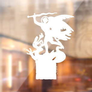 Heilige Michaël en draak (in het wit) Raamsticker