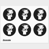 Heilige Michaël en draak (in het wit) Ronde Sticker (Vel)