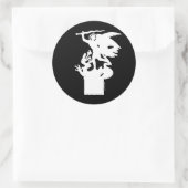 Heilige Michaël en draak (in het wit) Ronde Sticker (Tas)