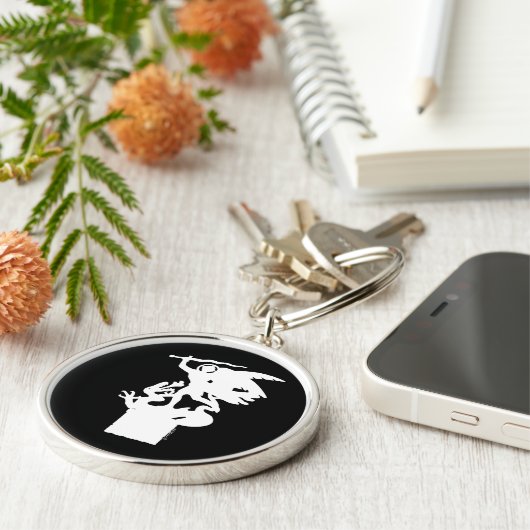 Heilige Michaël en draak (in het wit) Sleutelhanger (Zijkant)