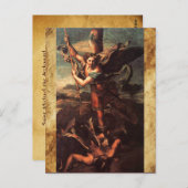 Heilige Michael Vanguishing Satan Gebed Briefkaart (Voorkant / Achterkant)
