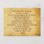 Heilige Michael Vanguishing Satan Gebed Briefkaart (Achterkant)