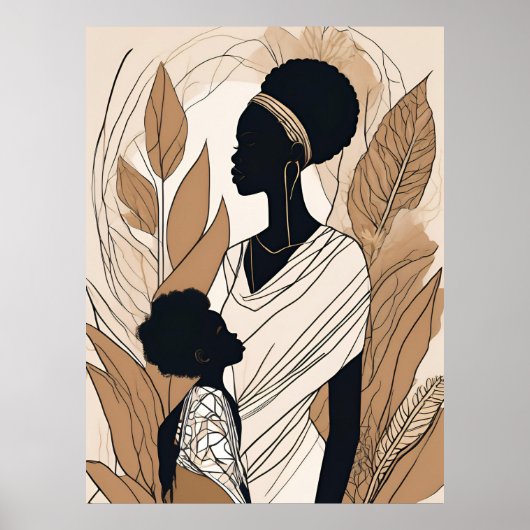 Heilige Moeder – Afrikaanse Moederschap Omarmend Poster (Voorkant)