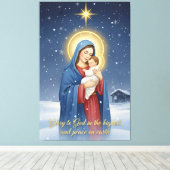 Heilige Moeder & Baby Jezus Canvasprint Canvas Afdruk (Insitu (Houten vloer))