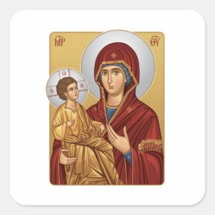 Heilige Moeder Gods Oost-Europese Kerk Orthodoxe Vierkante Sticker
