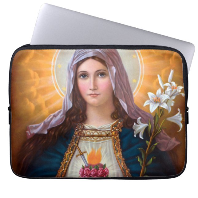Heilige Moeder Mary Immaculate hart, St Mary, kath Laptop Sleeve (Voorkant)
