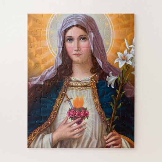 Heilige Moeder Mary Immaculate hart, St Mary, kath Legpuzzel (Verticaal)