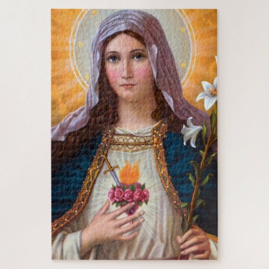 Heilige Moeder Mary Immaculate hart, St Mary, kath Legpuzzel (Verticaal)