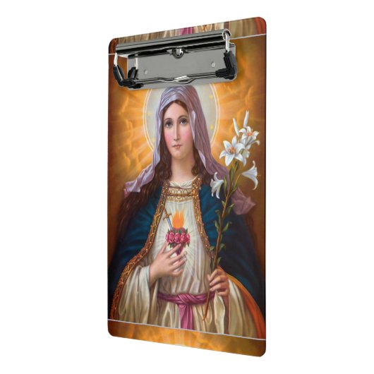 Heilige Moeder Mary Immaculate hart, St Mary, kath Mini Klembord (Angled2)