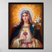 Heilige Moeder Mary Immaculate hart, St Mary, kath Poster (Voorkant)