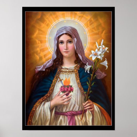 Heilige Moeder Mary Immaculate hart, St Mary, kath Poster (Voorkant)