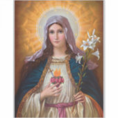 Heilige Moeder Mary Immaculate hart, St Mary, kath Sticker (Voorkant)