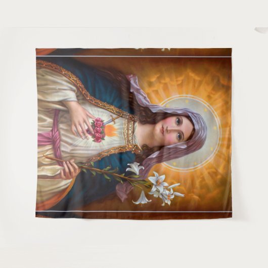 Heilige Moeder Mary Immaculate hart, St Mary, kath Wandkleed (Voorkant (horizontaal))