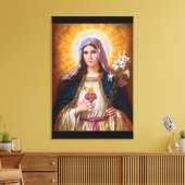 Heilige moeder Mary Immaculate Heart, katholieke g Canvas Afdruk (Insitu (Woonkamer))