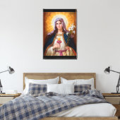 Heilige moeder Mary Immaculate Heart, katholieke g Canvas Afdruk (Insitu (Slaapkamer))