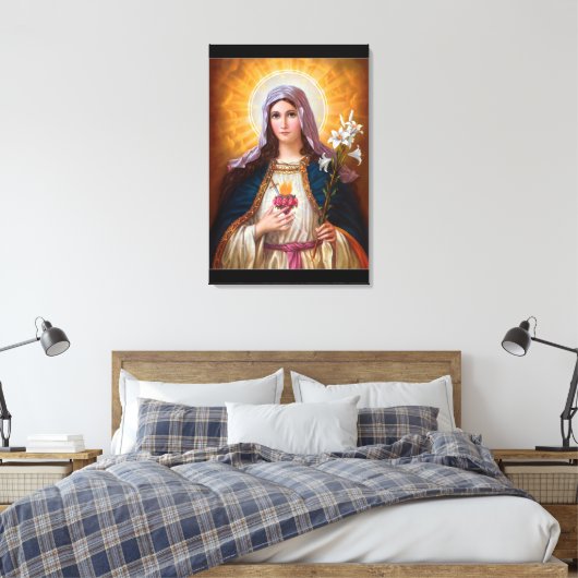 Heilige moeder Mary Immaculate Heart, katholieke g Canvas Afdruk (Insitu (Slaapkamer))