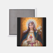 Heilige moeder Mary Immaculate Heart, katholieke g Magneet (Voorkant / Achterkant)