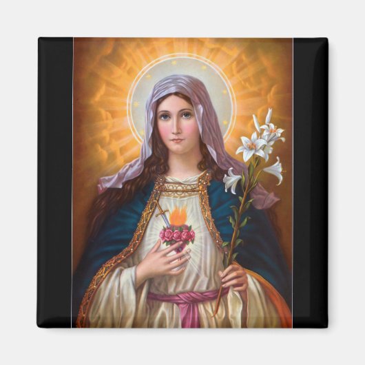 Heilige moeder Mary Immaculate Heart, katholieke g Magneet (Voorkant)