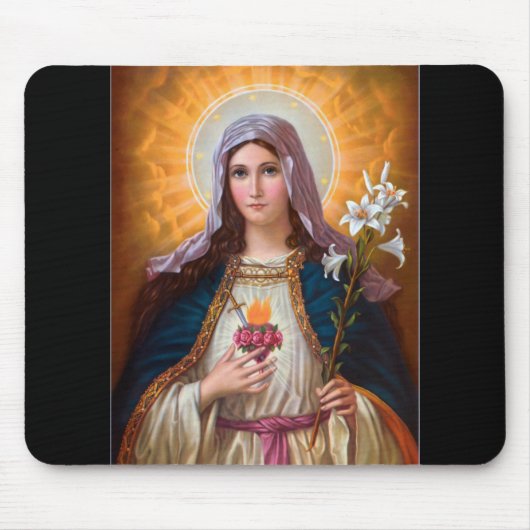 Heilige moeder Mary Immaculate Heart, katholieke g Muismat (Voorkant)