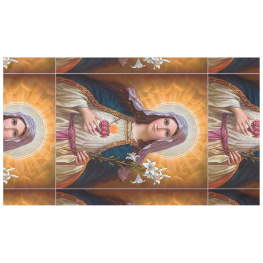 Heilige moeder Mary Immaculate Heart, katholieke g Tafelkleed (Voorkant (Horizontaal))